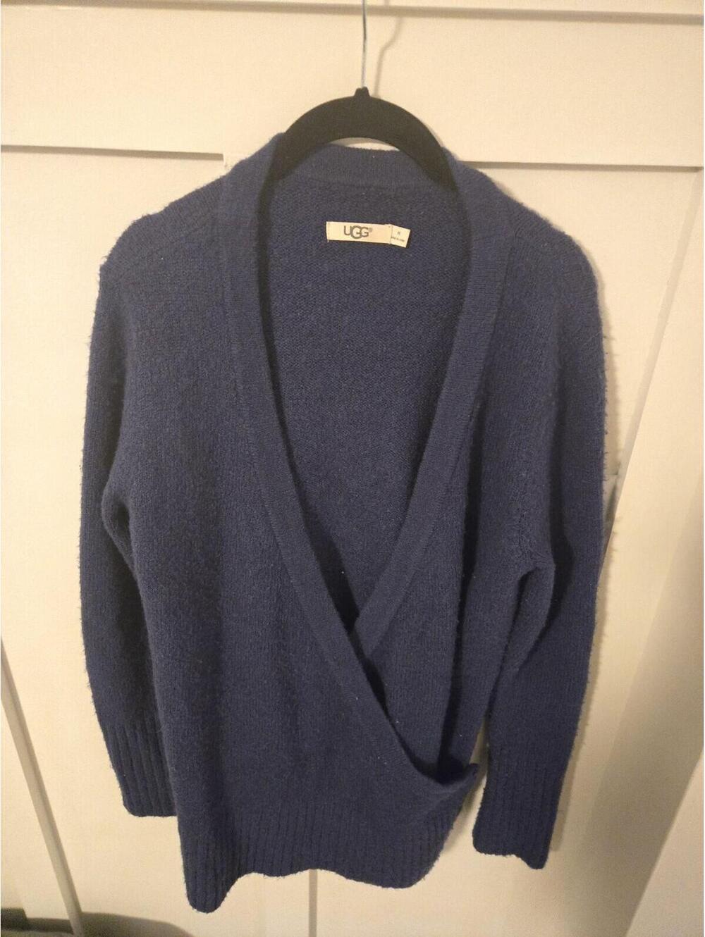 UGG Women's Navy Blue Wrap Cardigan Sweater Size Medium